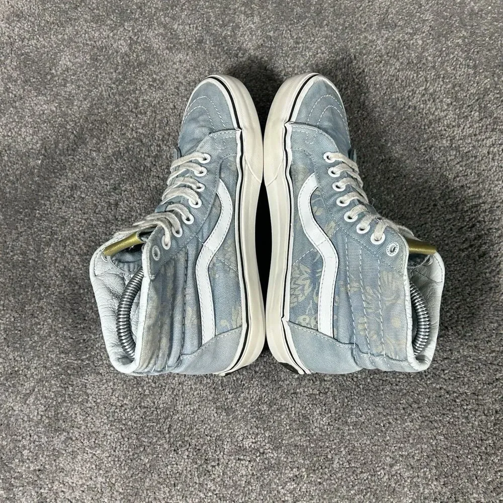 Vans Sk8 Hi Tapered Denim Women's Sz 6.5 Winter Sky Marshmallow Blue Skate Shoes